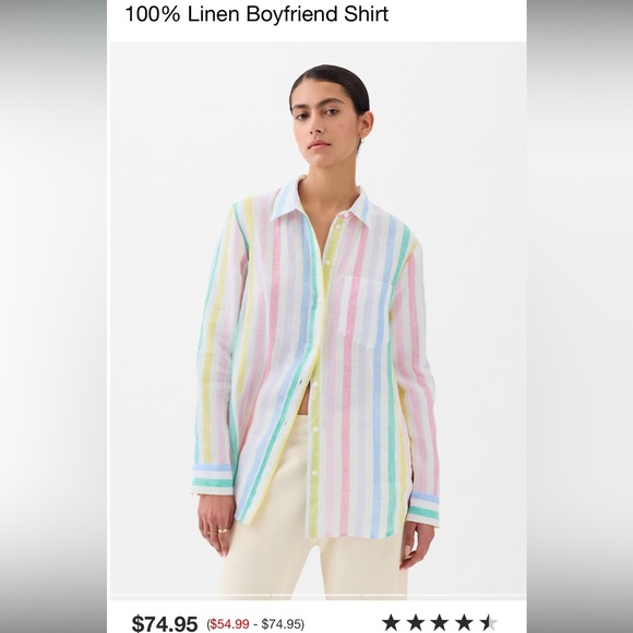 Gap linen boyfriend shirt - Picture 1 of 4